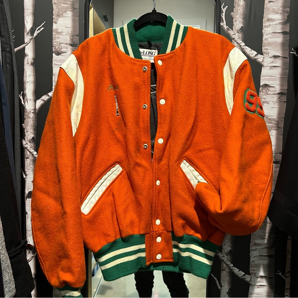 Genuine Original 90s Vintage Wool High School Varsity Style Warhawks Jacket